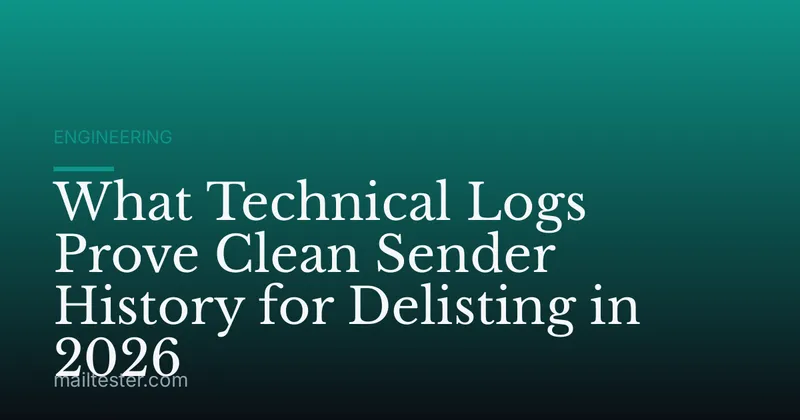 What Technical Logs Prove Clean Sender History for Delisting in 2026