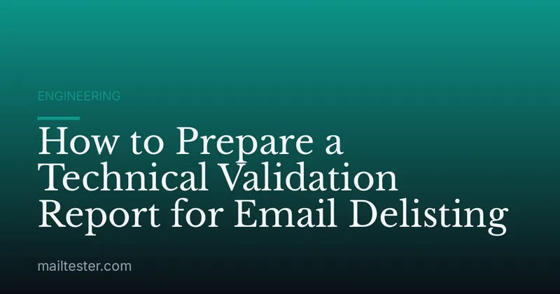 How to Prepare a Technical Validation Report for Email Delisting