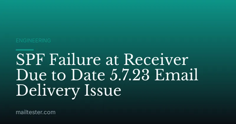 SPF Failure at Receiver Due to Date 5.7.23 Email Delivery Issue