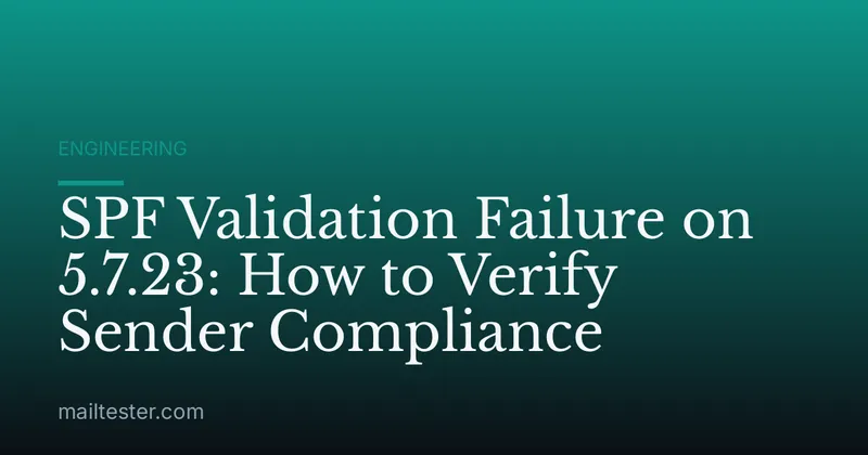 SPF Validation Failure on 5.7.23: How to Verify Sender Compliance