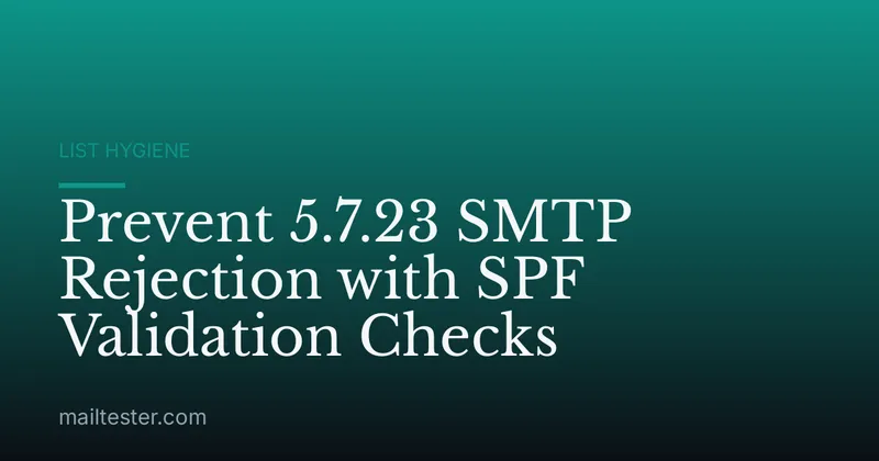 Prevent 5.7.23 SMTP Rejection with SPF Validation Checks