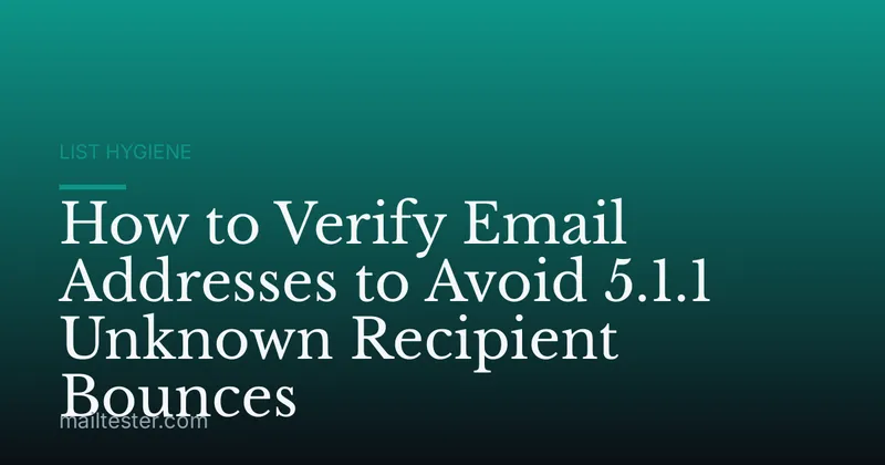 How to Verify Email Addresses to Avoid 5.1.1 Unknown Recipient Bounces