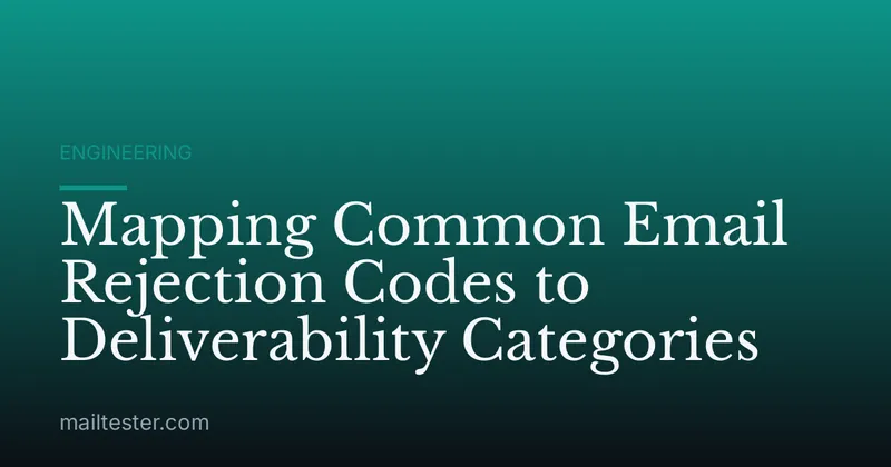 Mapping Common Email Rejection Codes to Deliverability Categories