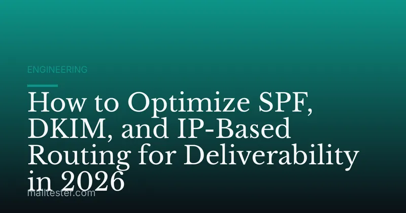 How to Optimize SPF, DKIM, and IP-Based Routing for Deliverability in 2026