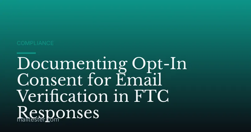 Documenting Opt-In Consent for Email Verification in FTC Responses