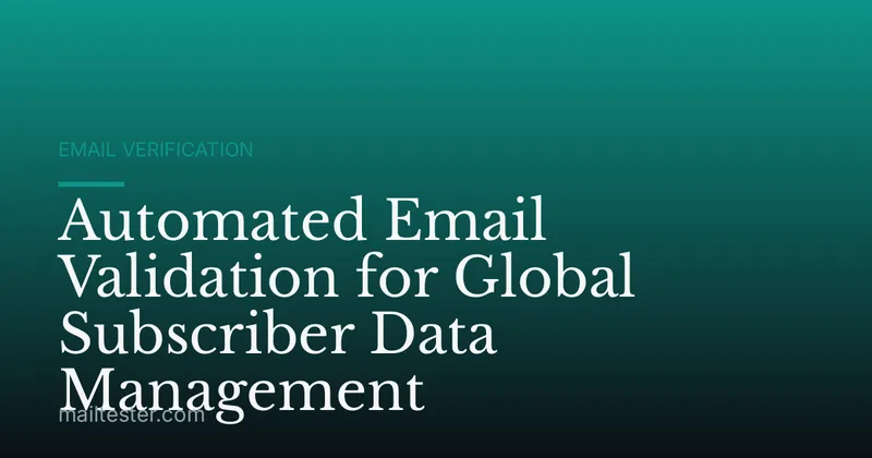 Automated Email Validation for Global Subscriber Data Management
