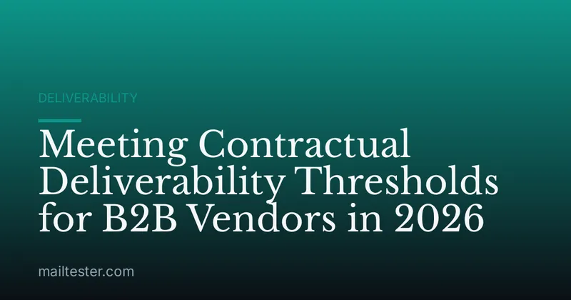 Meeting Contractual Deliverability Thresholds for B2B Vendors in 2026