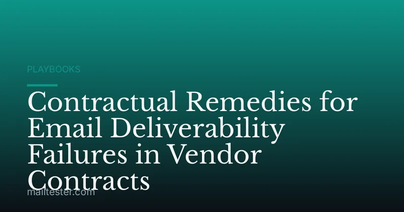 Contractual Remedies for Email Deliverability Failures in Vendor Contracts