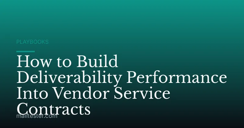 How to Build Deliverability Performance Into Vendor Service Contracts