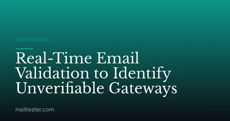 Real-Time Email Validation to Identify Unverifiable Gateways