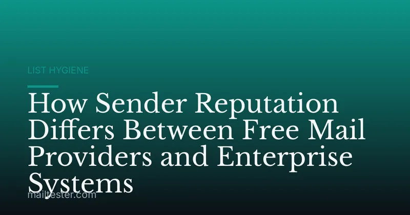 How Sender Reputation Differs Between Free Mail Providers and Enterprise Systems
