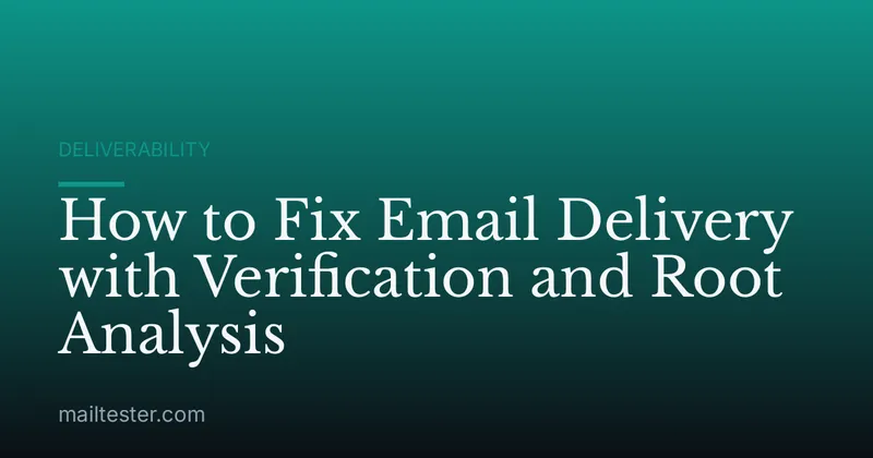 How to Fix Email Delivery with Verification and Root Analysis