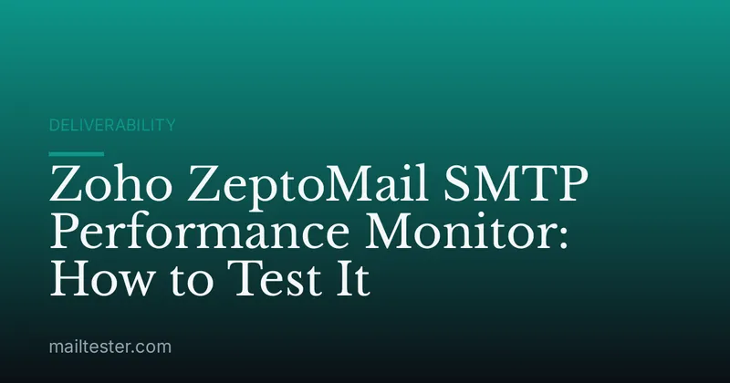 Zoho ZeptoMail SMTP Performance Monitor: How to Test It