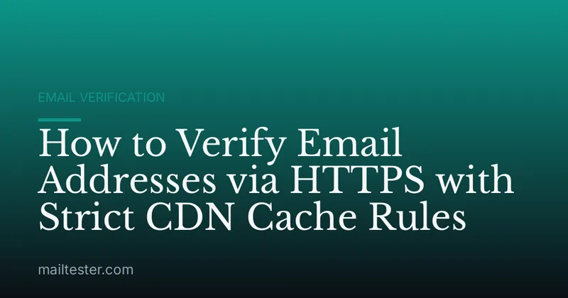 How to Verify Email Addresses via HTTPS with Strict CDN Cache Rules