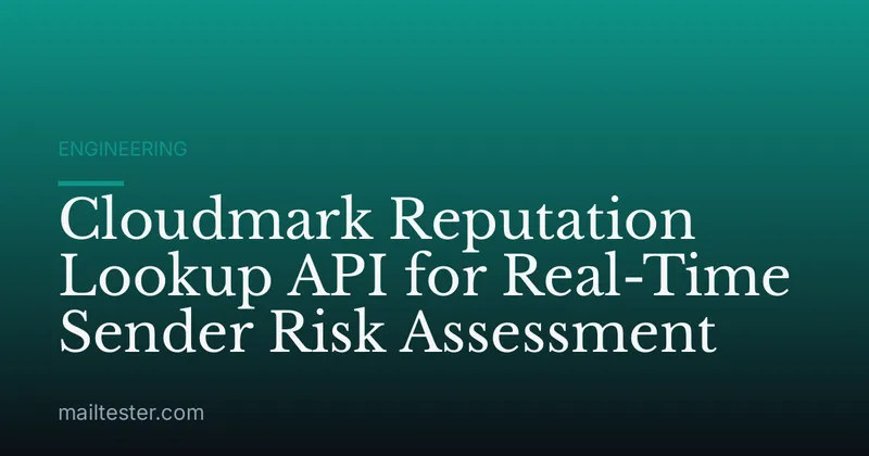 Cloudmark Reputation Lookup API for Real-Time Sender Risk Assessment