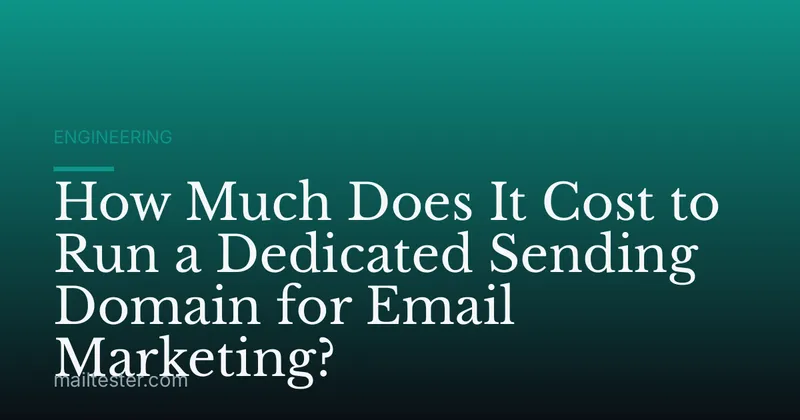 How Much Does It Cost to Run a Dedicated Sending Domain for Email Marketing?