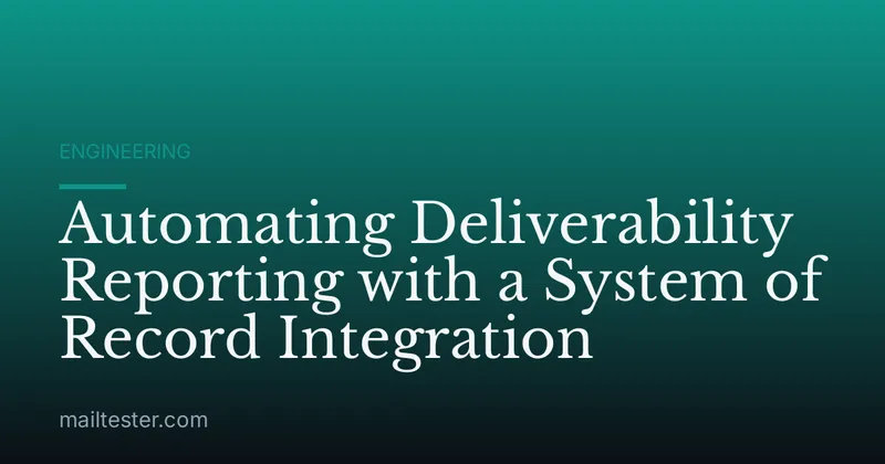Automating Deliverability Reporting with a System of Record Integration