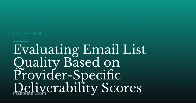 Evaluating Email List Quality Based on Provider-Specific Deliverability Scores