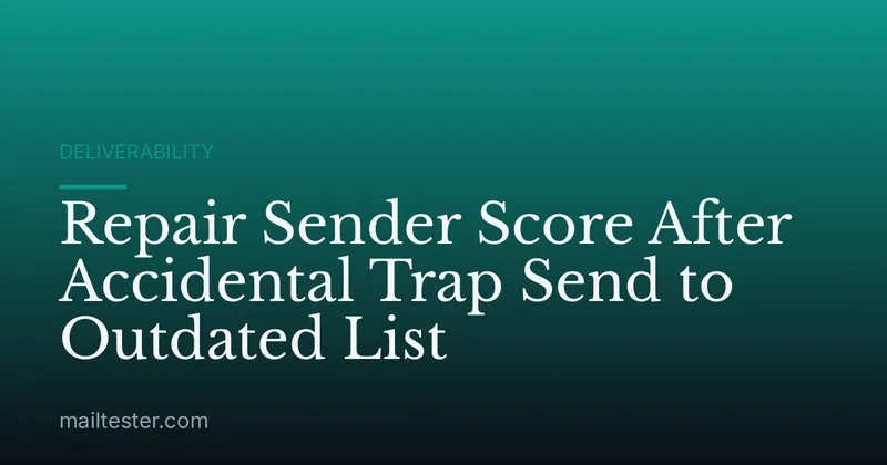 Repair Sender Score After Accidental Trap Send to Outdated List