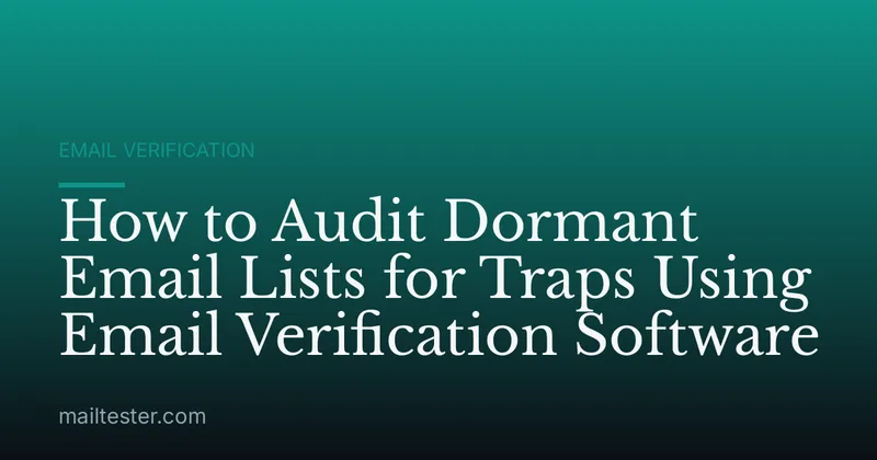 How to Audit Dormant Email Lists for Traps Using Email Verification Software