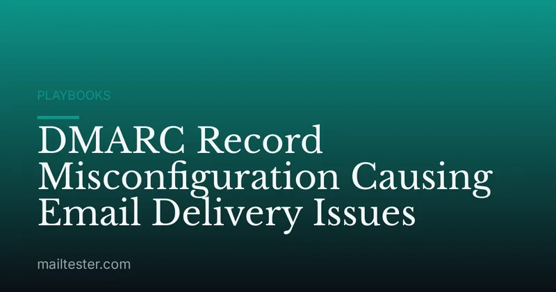DMARC Record Misconfiguration Causing Email Delivery Issues