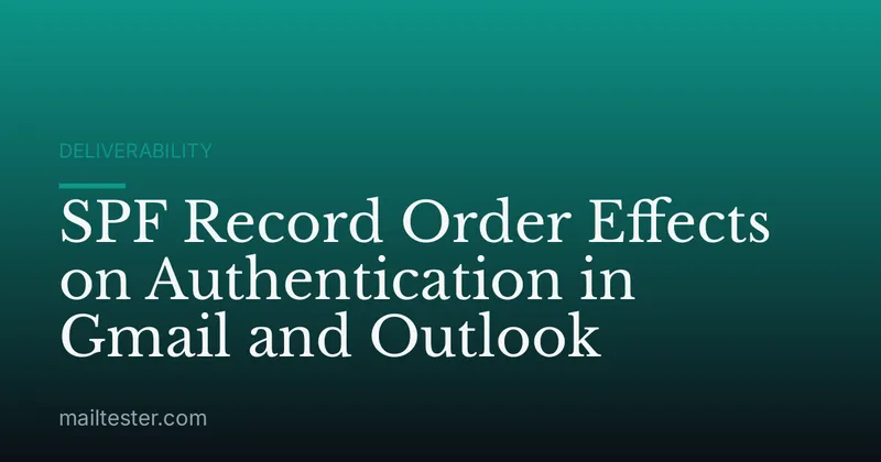 SPF Record Order Effects on Authentication in Gmail and Outlook