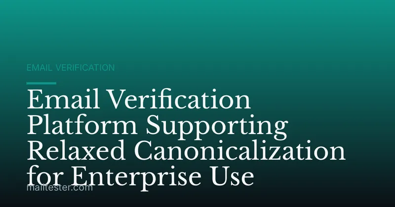 Email Verification Platform Supporting Relaxed Canonicalization for Enterprise Use