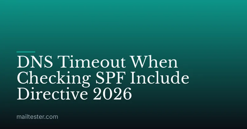 DNS Timeout When Checking SPF Include Directive 2026