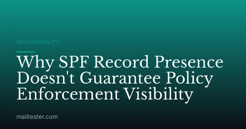Why SPF Record Presence Doesn't Guarantee Policy Enforcement Visibility