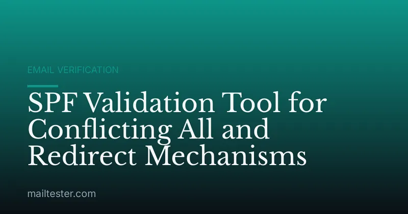 SPF Validation Tool for Conflicting All and Redirect Mechanisms