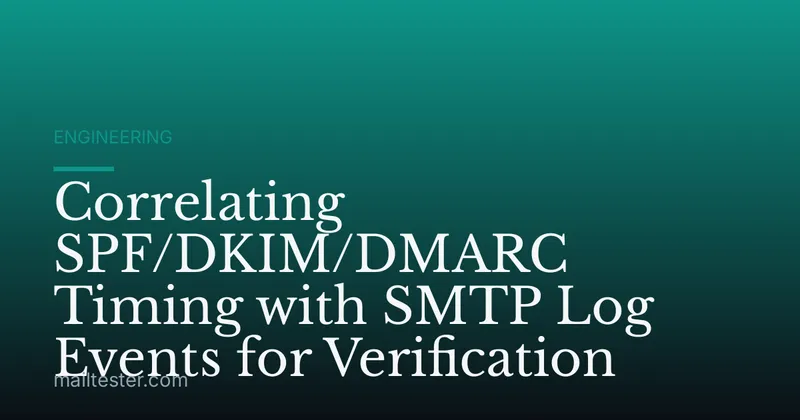 Correlating SPF/DKIM/DMARC Timing with SMTP Log Events for Verification