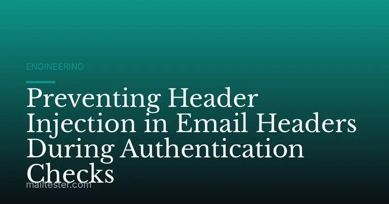Preventing Header Injection in Email Headers During Authentication Checks