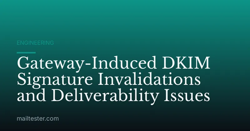 Gateway-Induced DKIM Signature Invalidations and Deliverability Issues