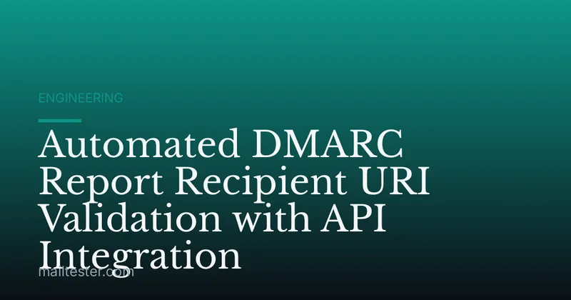 Automated DMARC Report Recipient URI Validation with API Integration