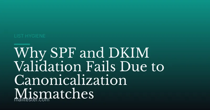 Why SPF and DKIM Validation Fails Due to Canonicalization Mismatches