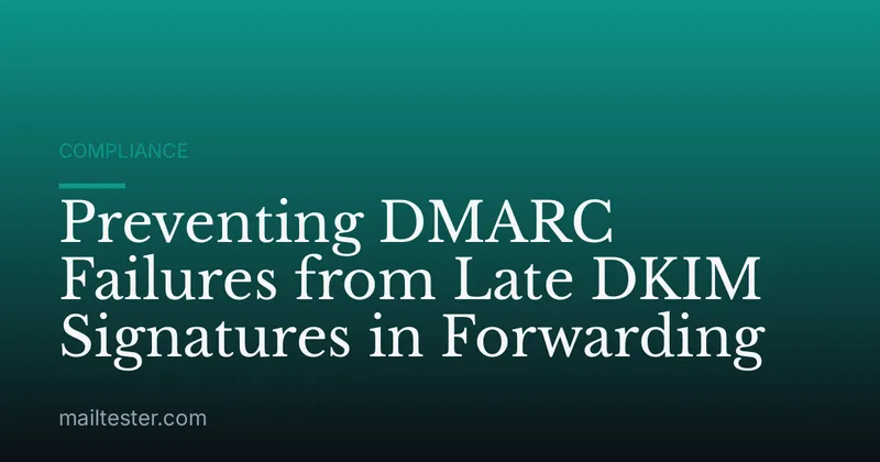 Preventing DMARC Failures from Late DKIM Signatures in Forwarding