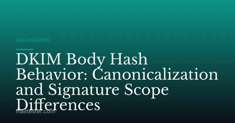 DKIM Body Hash Behavior: Canonicalization and Signature Scope Differences
