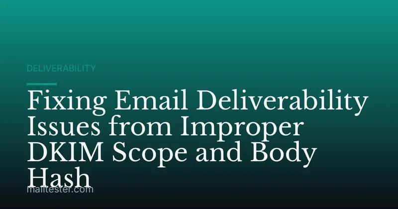 Fixing Email Deliverability Issues from Improper DKIM Scope and Body Hash