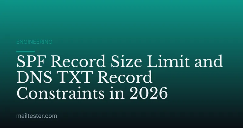 SPF Record Size Limit and DNS TXT Record Constraints in 2026