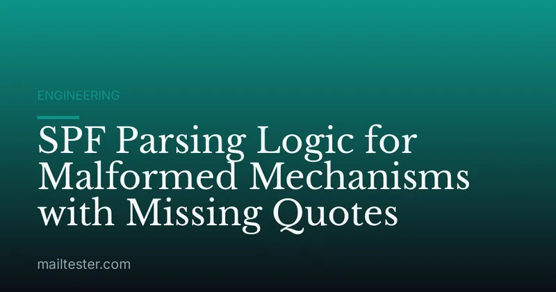 SPF Parsing Logic for Malformed Mechanisms with Missing Quotes