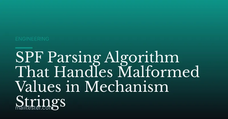 SPF Parsing Algorithm That Handles Malformed Values in Mechanism Strings
