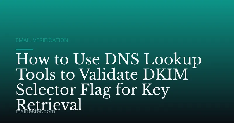 How to Use DNS Lookup Tools to Validate DKIM Selector Flag for Key Retrieval