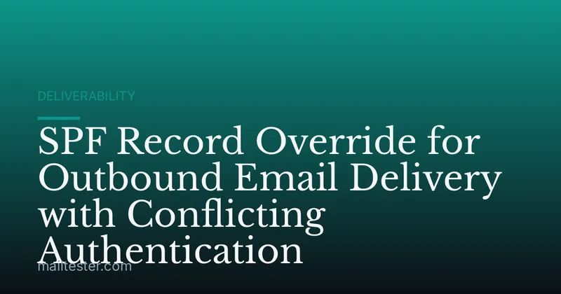 SPF Record Override for Outbound Email Delivery with Conflicting Authentication