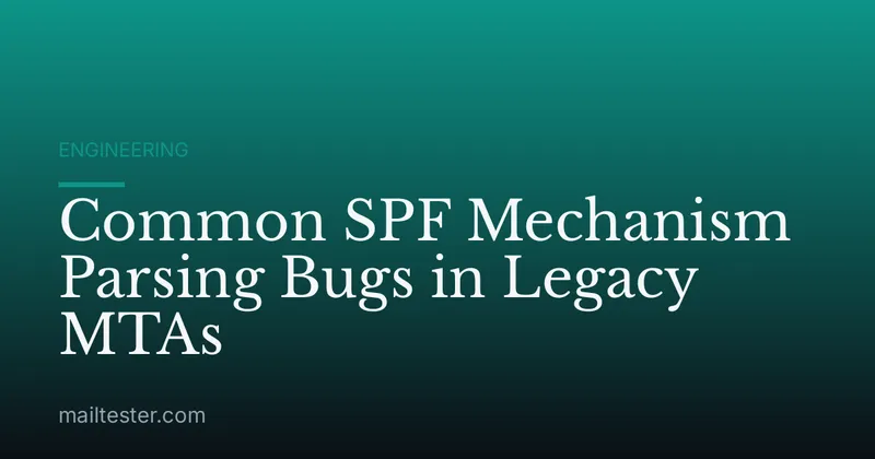 Common SPF Mechanism Parsing Bugs in Legacy MTAs