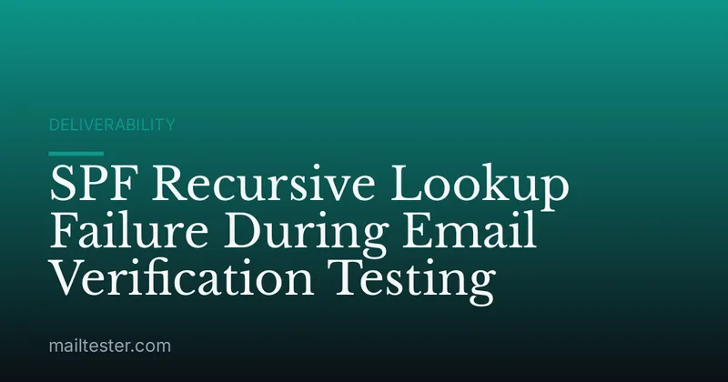 SPF Recursive Lookup Failure During Email Verification Testing