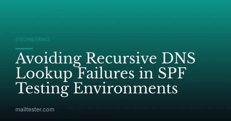 Avoiding Recursive DNS Lookup Failures in SPF Testing Environments