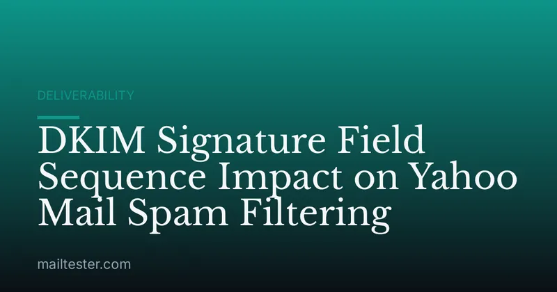 DKIM Signature Field Sequence Impact on Yahoo Mail Spam Filtering