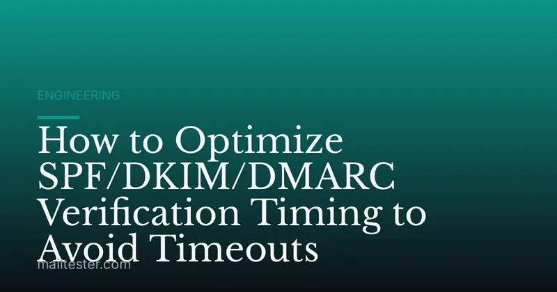How to Optimize SPF/DKIM/DMARC Verification Timing to Avoid Timeouts