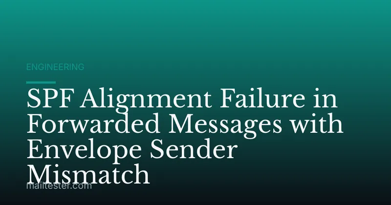 SPF Alignment Failure in Forwarded Messages with Envelope Sender Mismatch