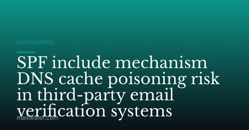 SPF include mechanism DNS cache poisoning risk in third-party email verification systems